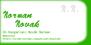 norman novak business card